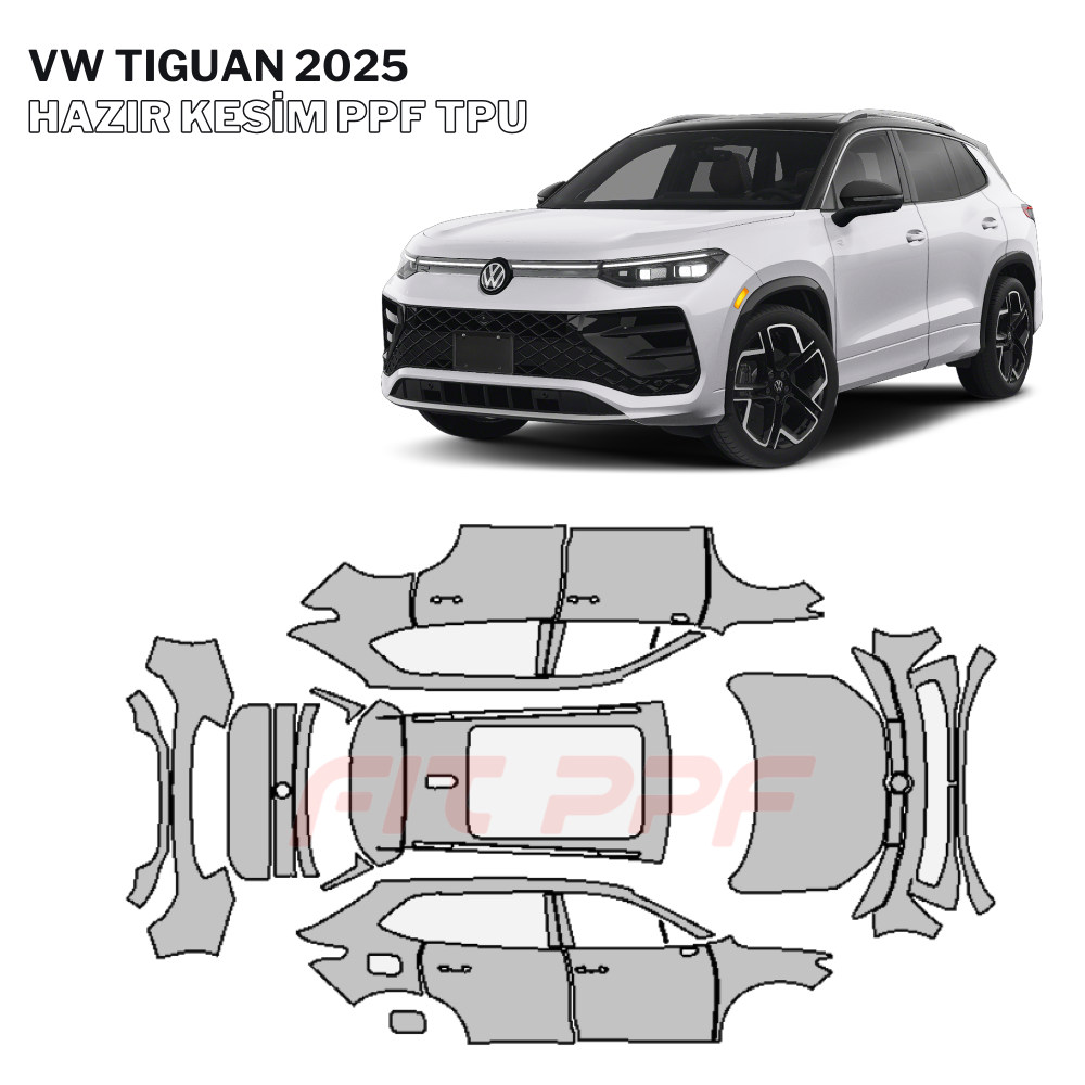 VW TIGUAN ile uyumlu 210 mikron tam gövde hazır kesim TPU PPF kaplama (Kopya) FİT PPF