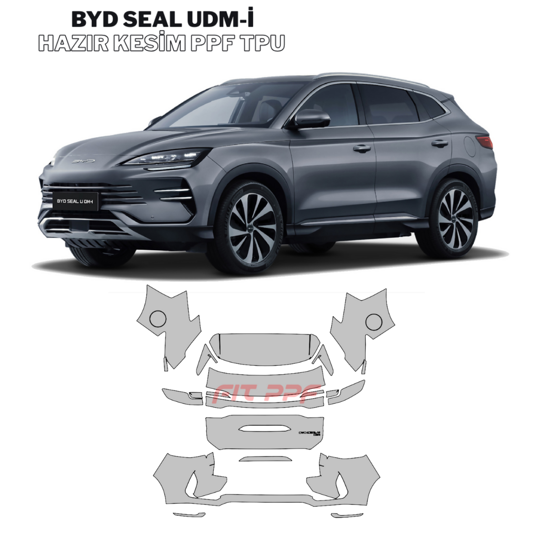 Fit PPF BYD Seal udm-i  – Hazır Kesim, 210 Mikron Premium TPU PPF Film Şeffaf Boya Koruma FİT PPF